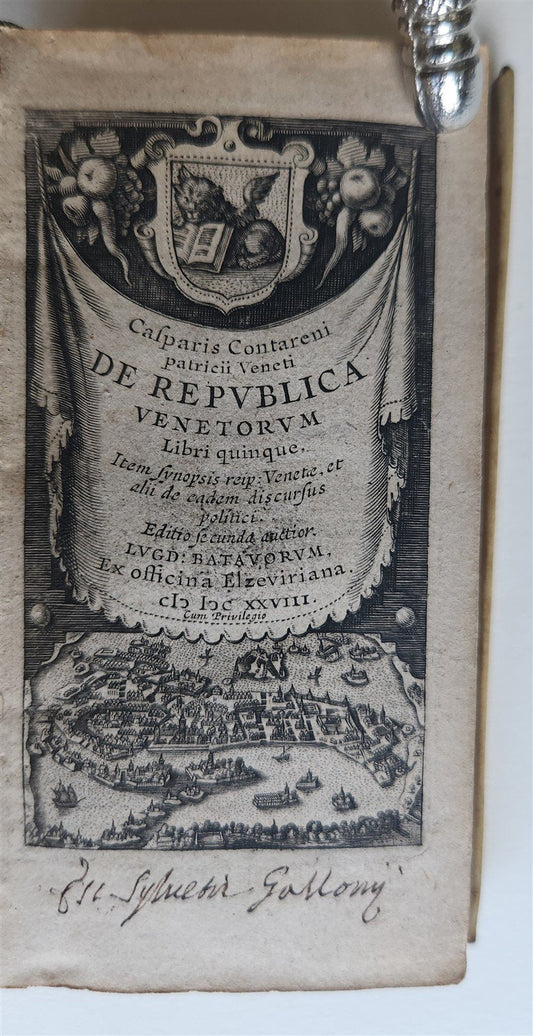 1627 DE REPUBLICA VENETORUM antique ELZEVIER VELLUM BOUND VENICE HISTORY