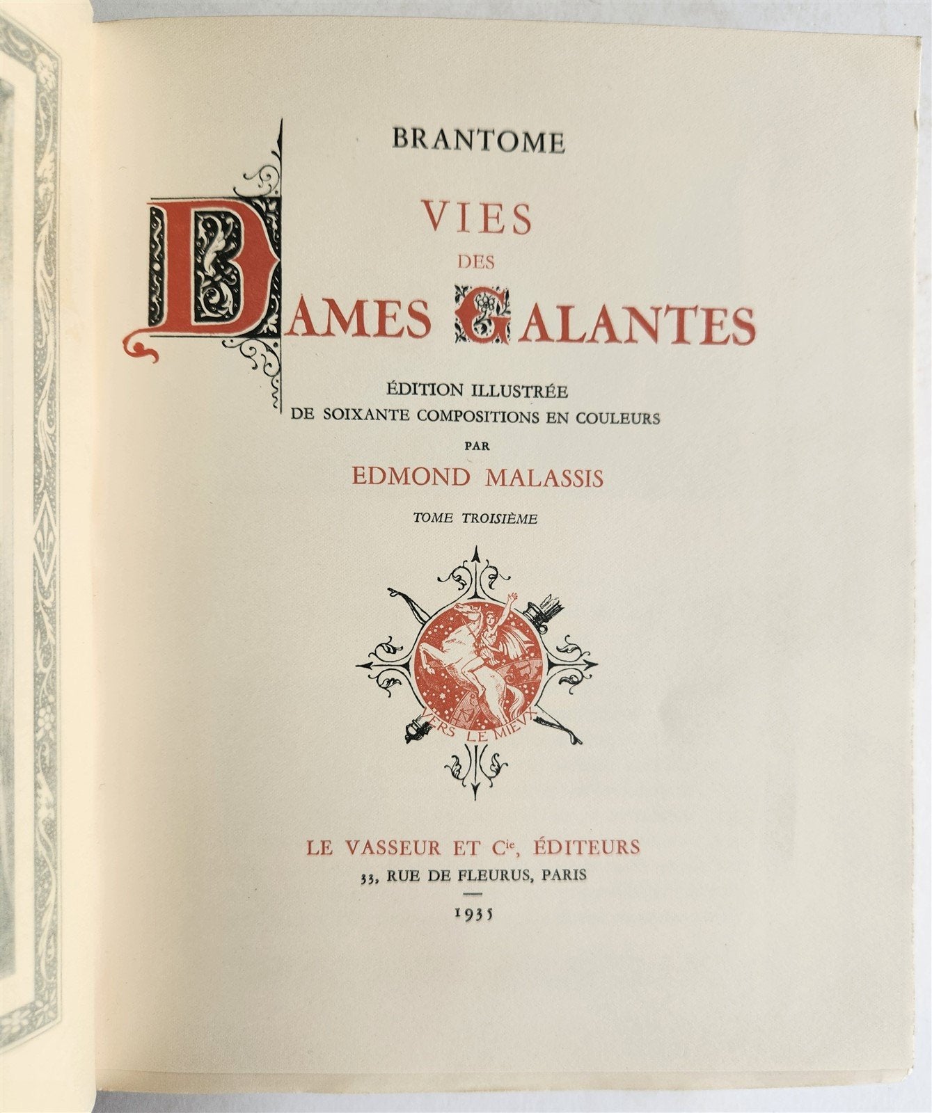 1935 FRENCH EROTIC ILLUSTRATED antique Vies des Dames Galantes 3 VOLUMES