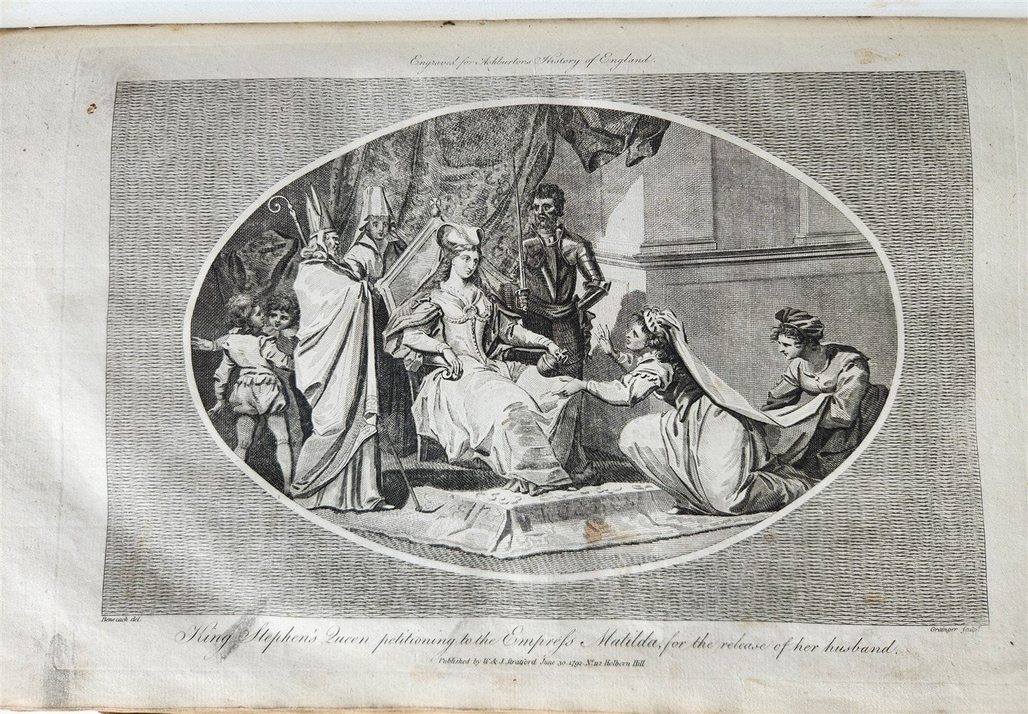 1795 HISTORY OF ENGLAND BRUTUS BEFORE JULIUS CAESAR antique FOLIO ILLUSTRATED