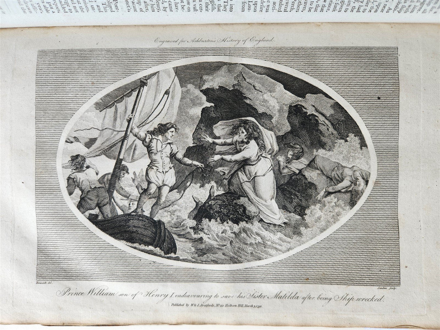 1795 HISTORY OF ENGLAND BRUTUS BEFORE JULIUS CAESAR antique FOLIO ILLUSTRATED