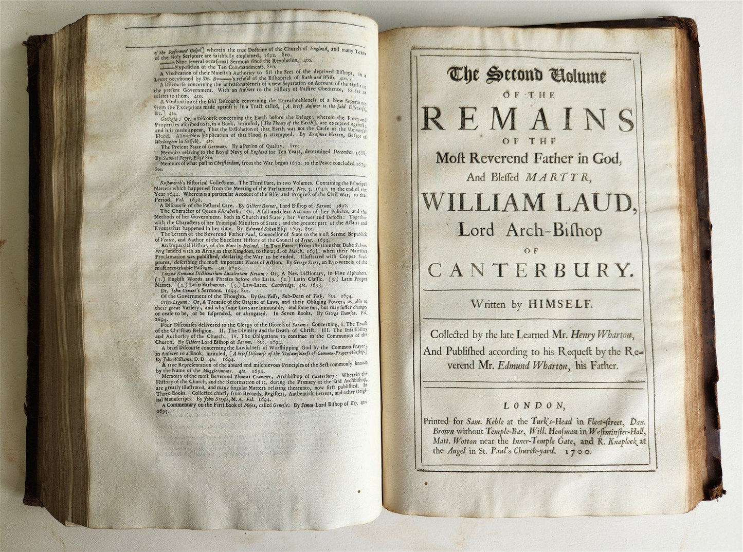 1695 HISTORY of TROUBLES & TRYAL OF BLESSED MARTYR WILLIAM LAUD antique FOLIO