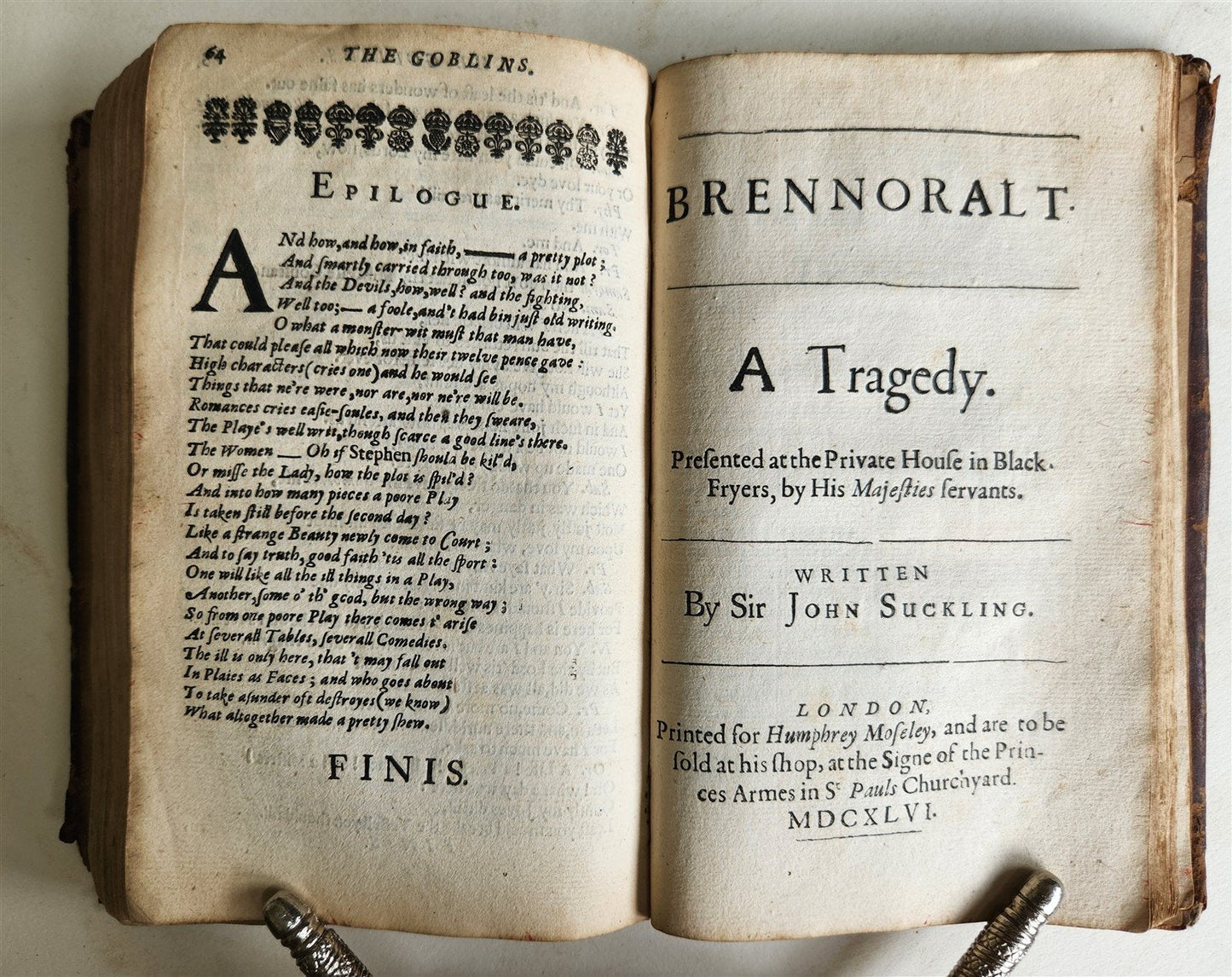 1646 FRAGMENTA AUREA by JOHN SUCKLING antique in ENGLISH 17th CENTURY