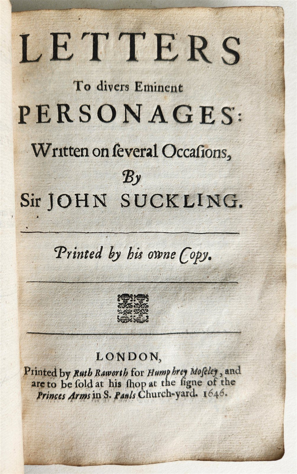 1646 FRAGMENTA AUREA by JOHN SUCKLING antique in ENGLISH 17th CENTURY
