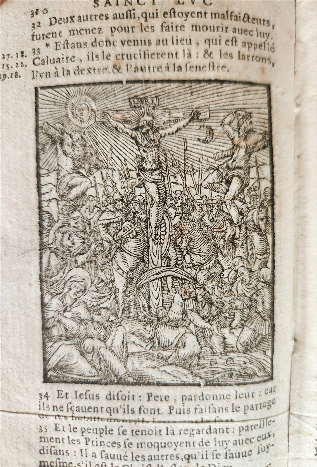 1640 BIBLE in FRENCH RARE ILLUSTRATED LE NOUVEAU TESTAMENT antique VELLUM BOUND