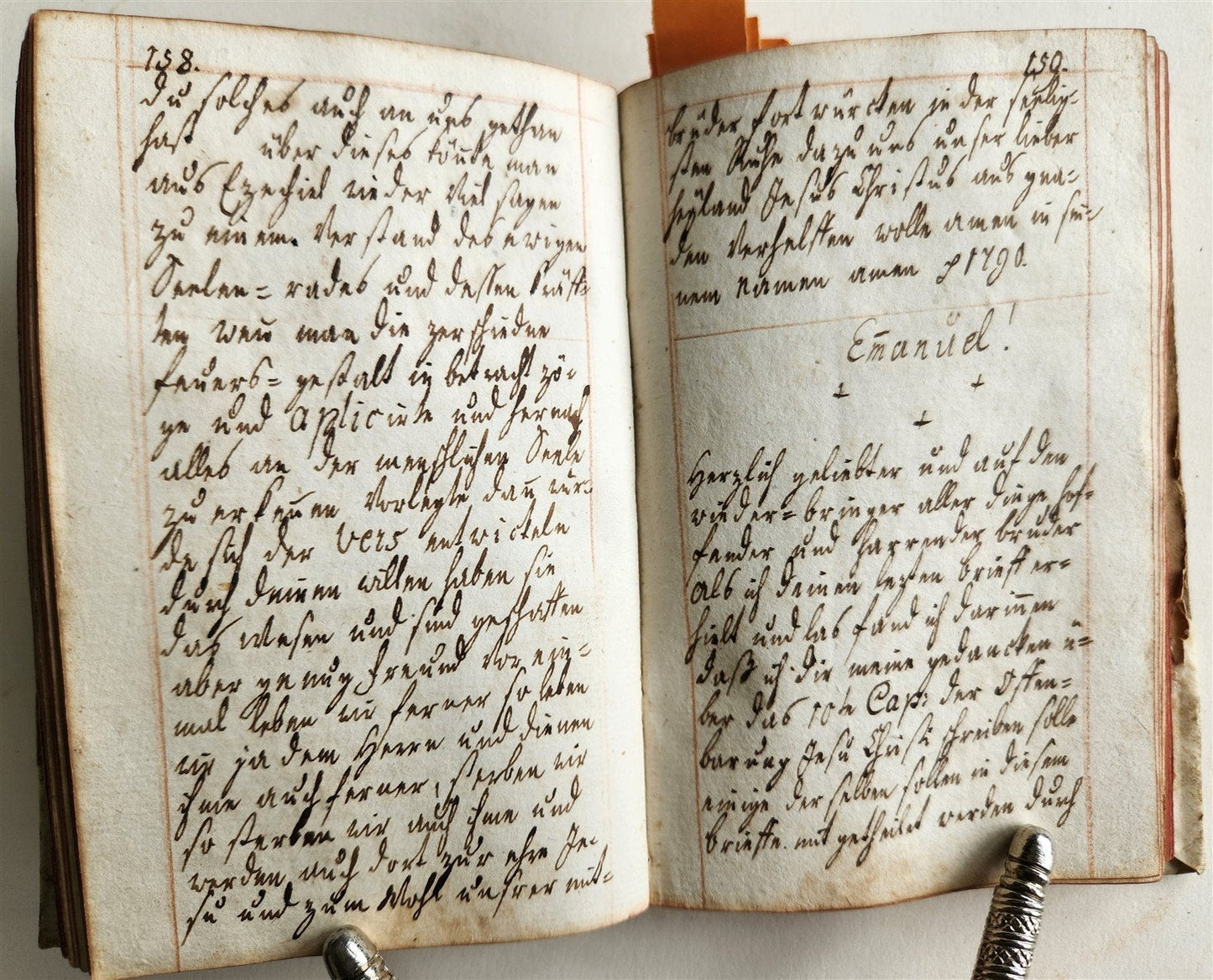 1790 GERMAN RELIGIOUS MANUSCRIPT 411 pages antique VELLUM BINDING