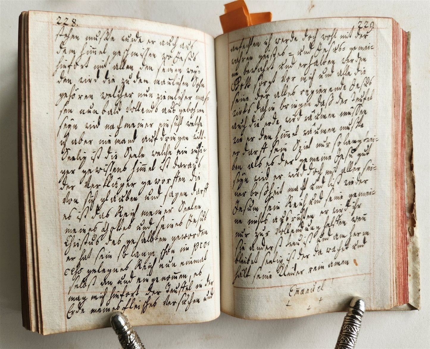 1790 GERMAN RELIGIOUS MANUSCRIPT 411 pages antique VELLUM BINDING