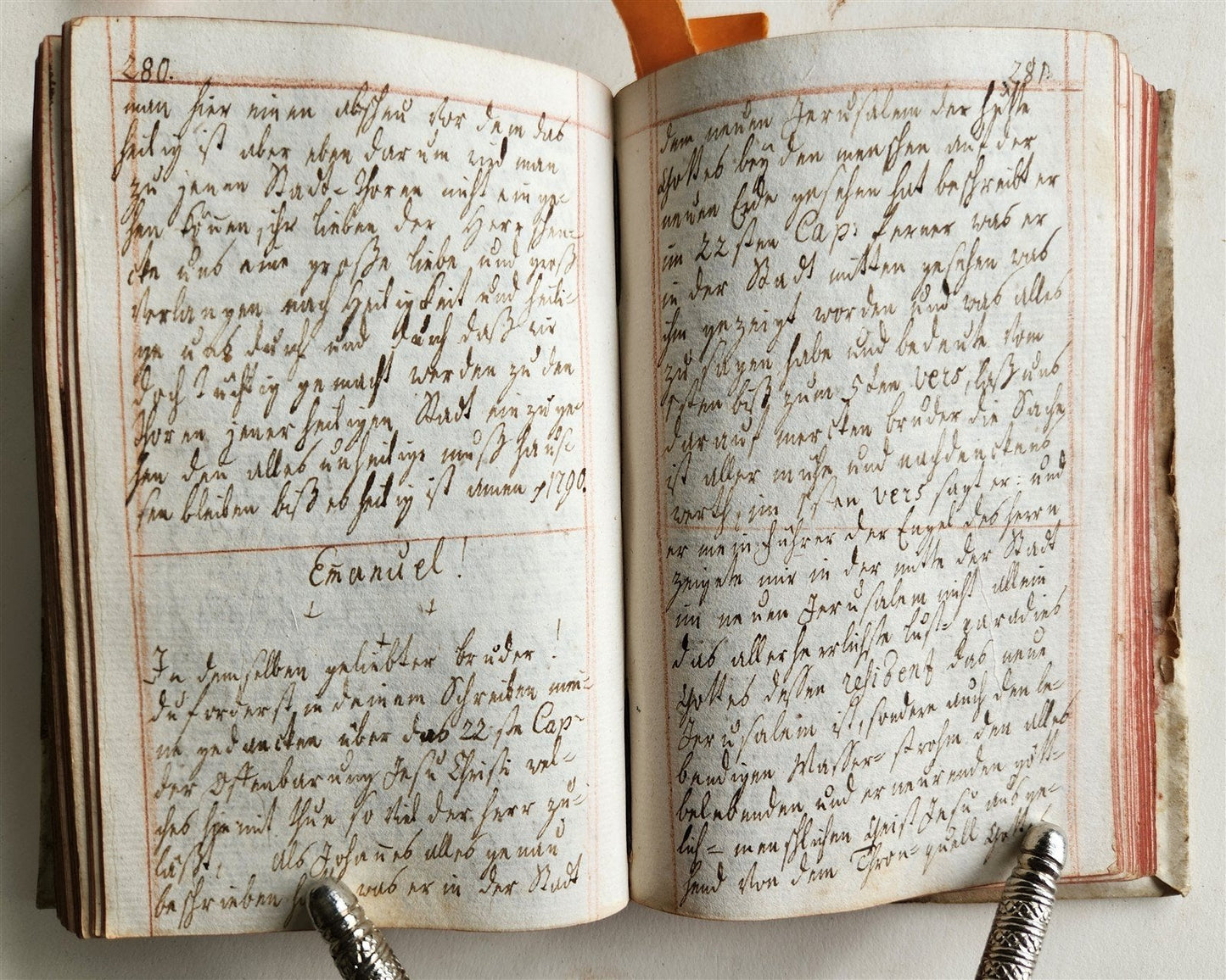 1790 GERMAN RELIGIOUS MANUSCRIPT 411 pages antique VELLUM BINDING