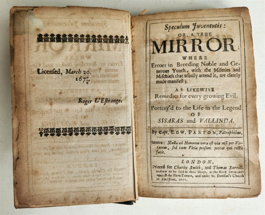 1671 GUIDE for YOURS in ENGLISH antique SPECULUM JUVENTUTIS