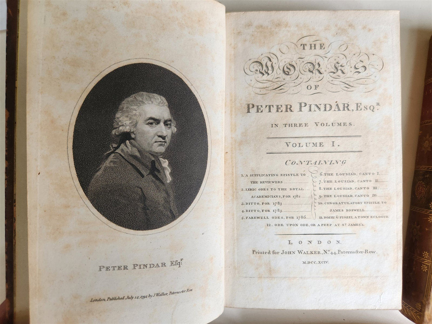 1794 WORKS of PETER PINDAR 4 VOLUMES antique POETRY in ENGLISH