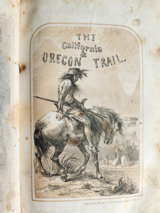 1856 PRAIRIES & ROCKY MONTAIN LIFE CALIFORNIA & OREGON TRAIL antique ILLUSTRATED