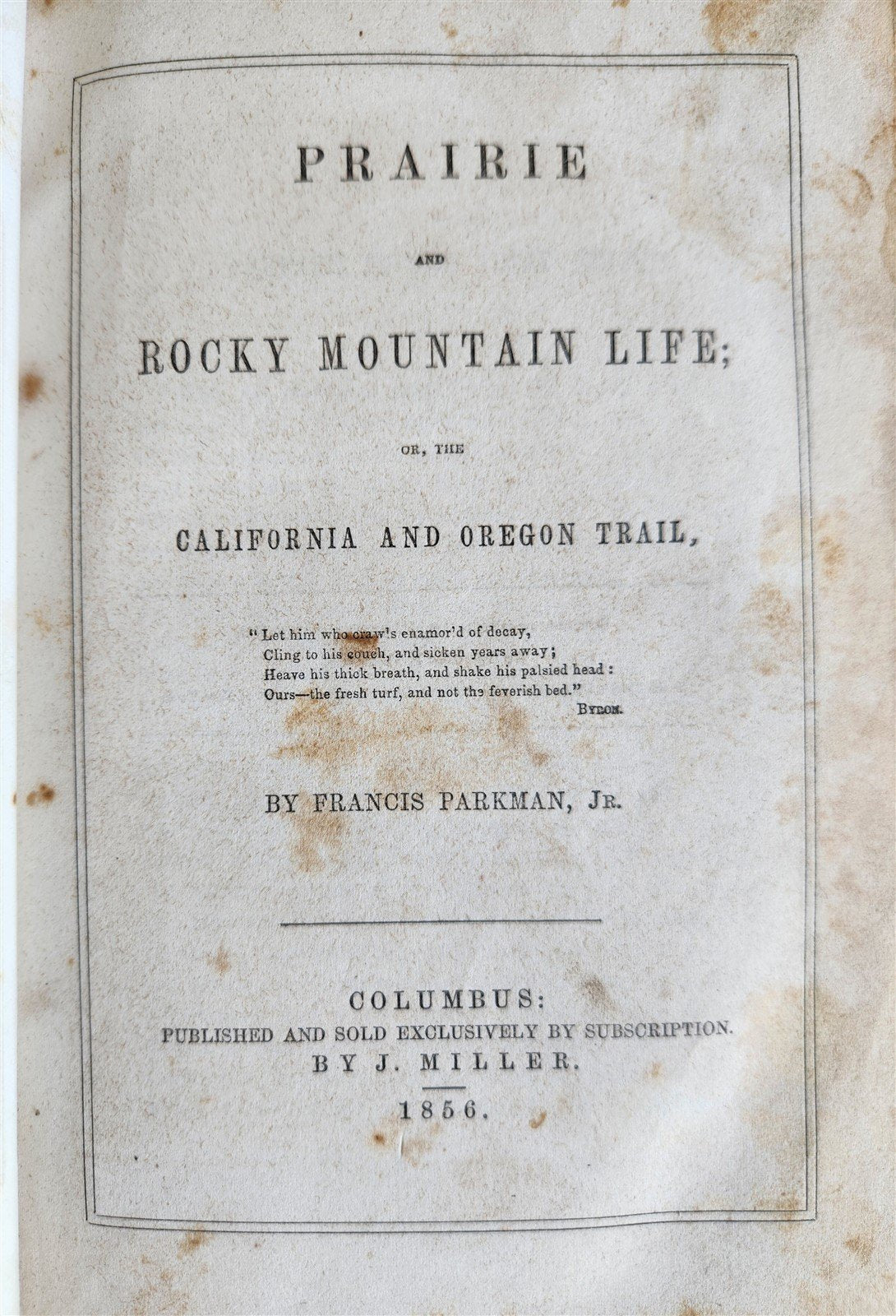 1856 PRAIRIES & ROCKY MONTAIN LIFE CALIFORNIA & OREGON TRAIL antique ILLUSTRATED