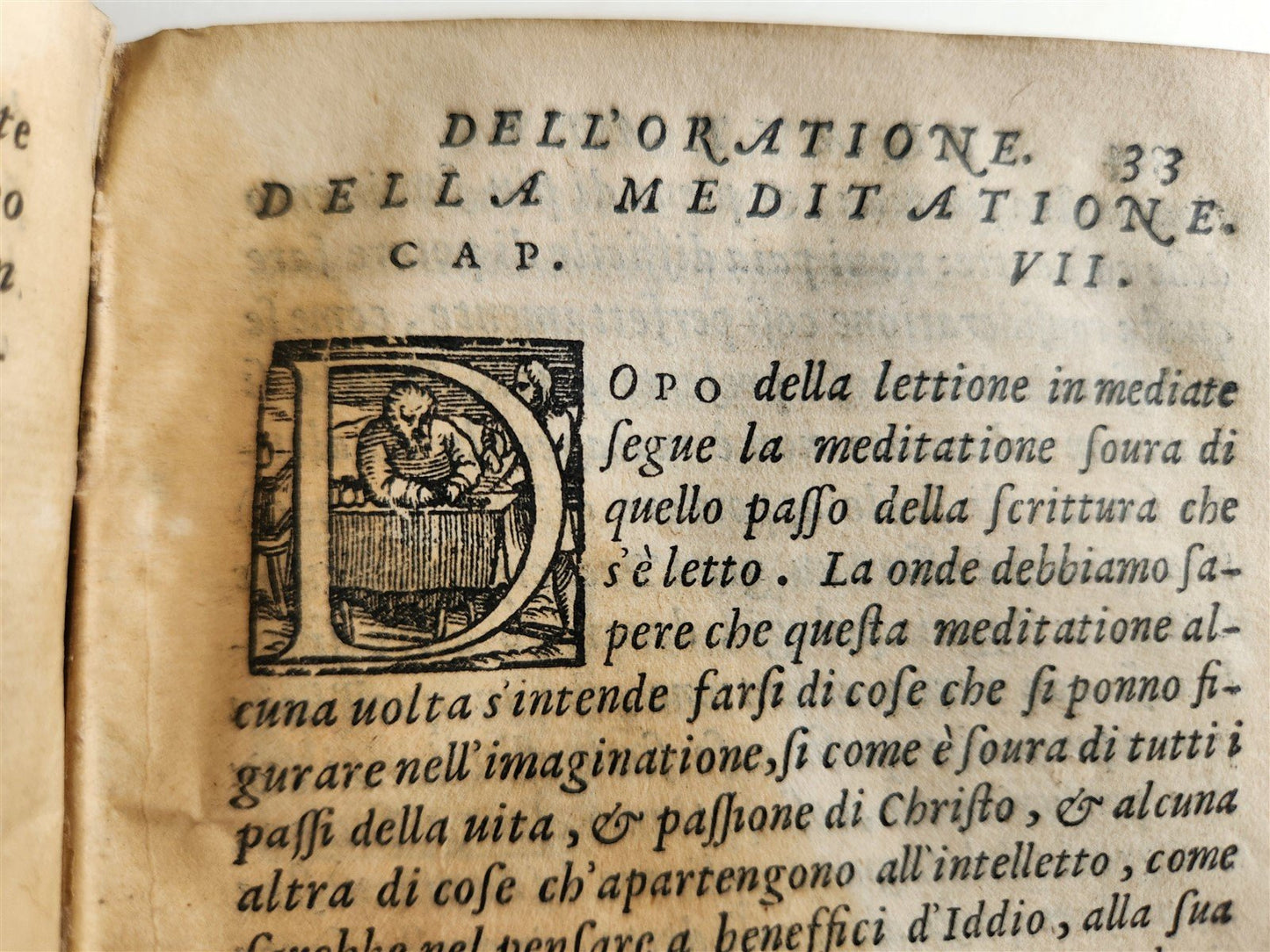 1561 LUIS de GRANADA TRATTATO DELL'ORATIONE ET MEDITATIONE antique VELLUM