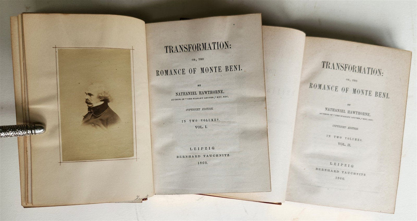 1860 TRANSFORMATION ROMANCE of MONTE BENI 2 VOLS antique PHOTO ILLUSTRATED