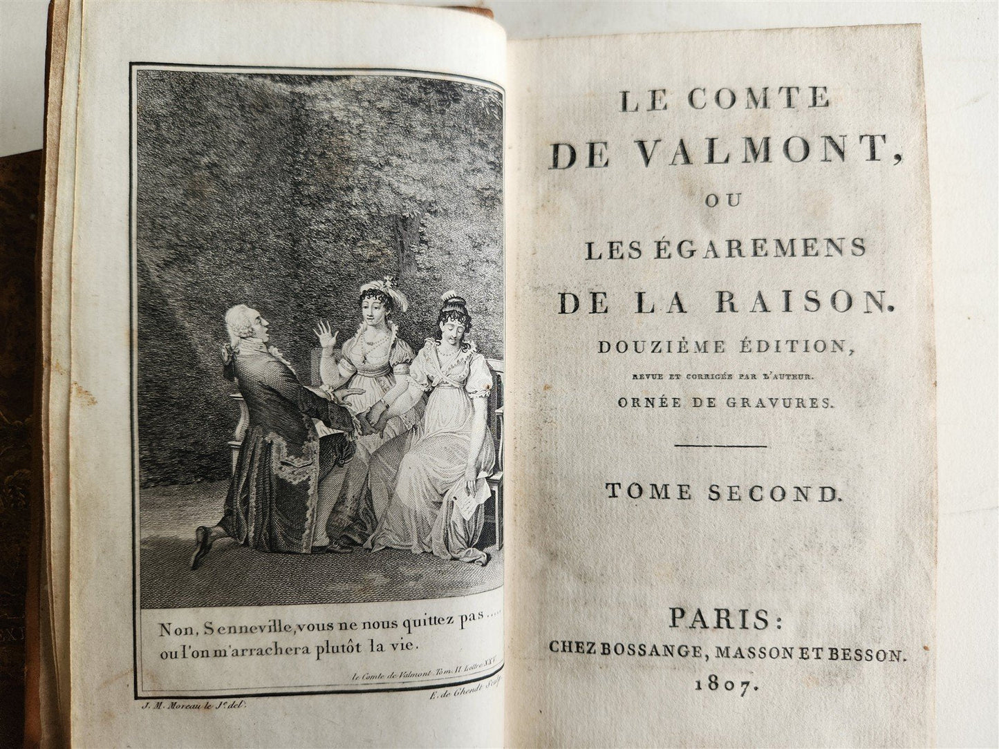 1807 GILT STAMPED BINDINGS w/NAPOLEONIC EAGLE 6 VOLS antique Le Comte de Valmont