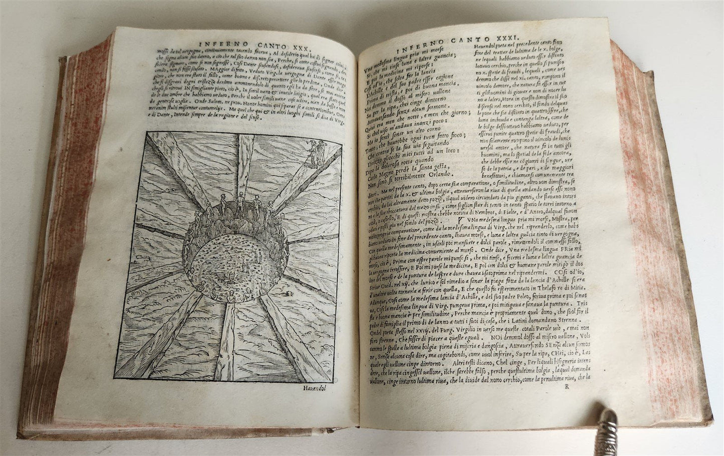 1544 DIVINE COMEDY by DANTE ALIGHIERI antique ILLUSTRATED 16th century SCARCE