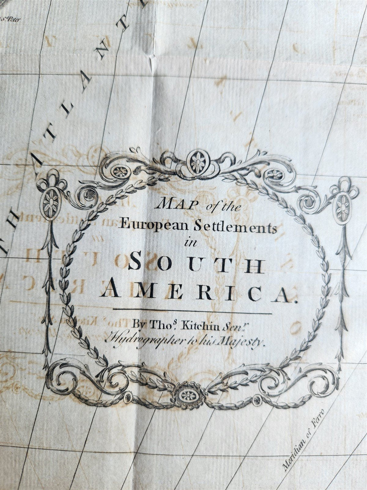 1783 MAP of EUROPEAN SETTLEMENTS in SOUTH AMERICA Antique