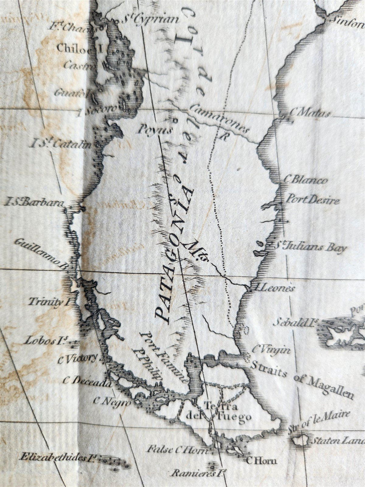 1783 MAP of EUROPEAN SETTLEMENTS in SOUTH AMERICA Antique