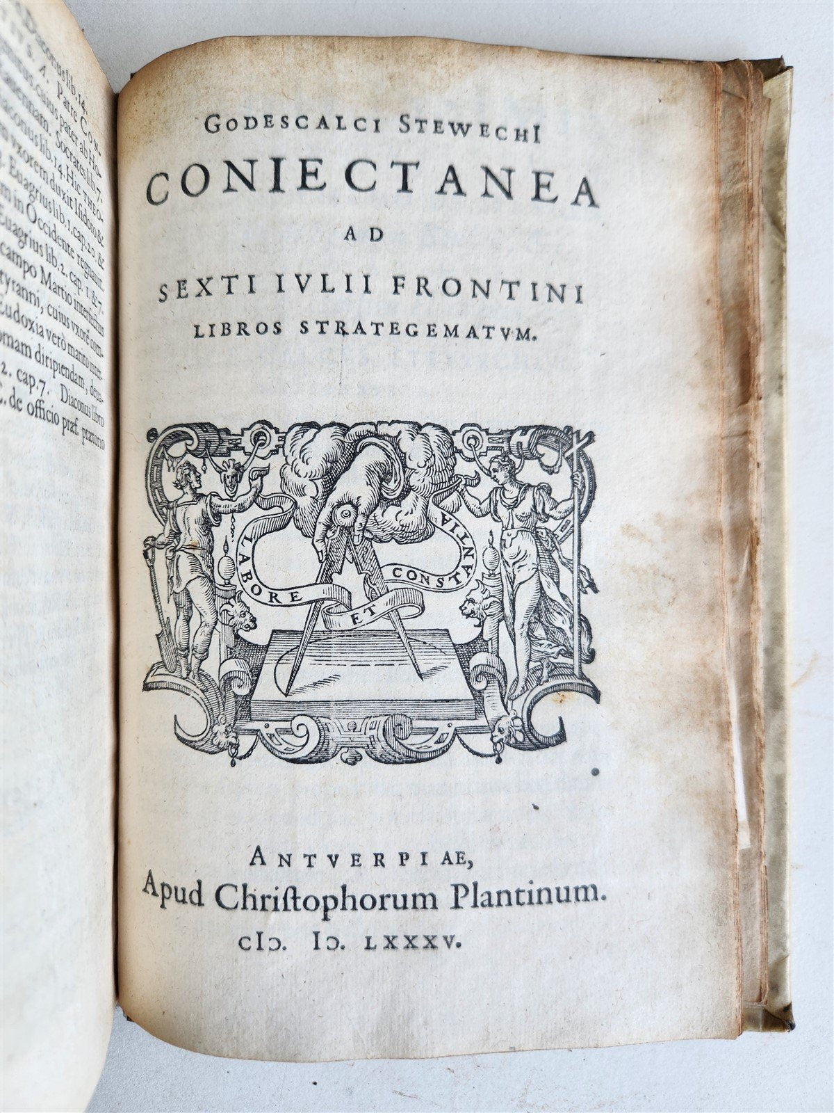 1585 MILITARY HISTORY FULLY ILLUSTRATED antique PLANTIN De re militari libri IV