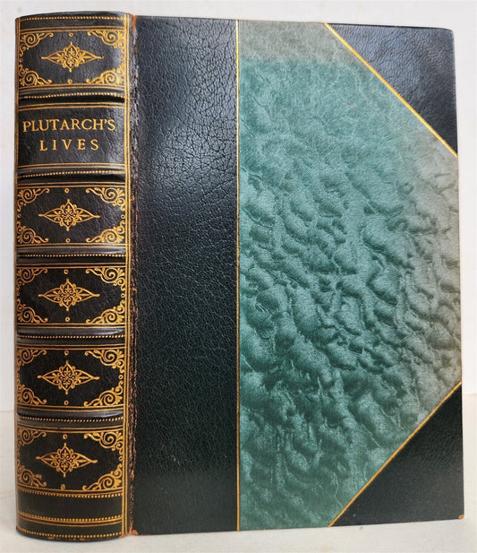 1900s PLUTARCH LIVES of THE NOBLE GRECIANS & ROMANS antique in ENGLISH