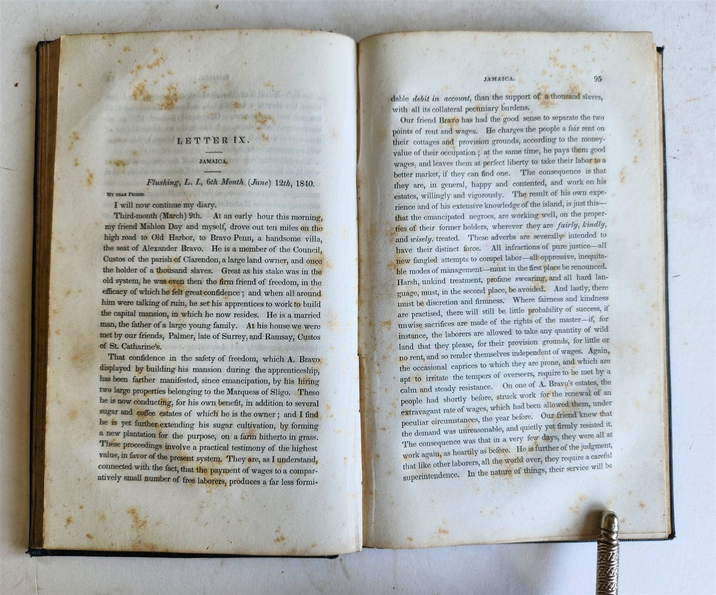 1840 LETTERS to HENRY CLAY of KENTUCKY DESCRIBING WINTER in WEST INDIES antique