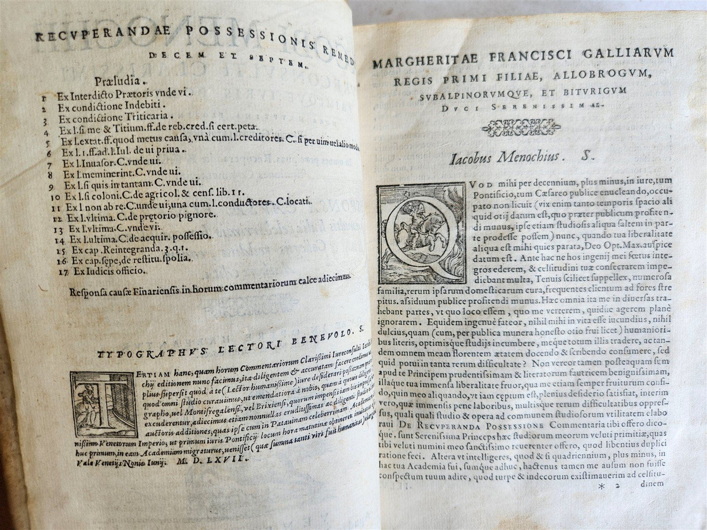 1567 LAW BOOK RESPONSA CAUSAE FINARIENSIS by JACOBI MENOCHII antique VELLUM
