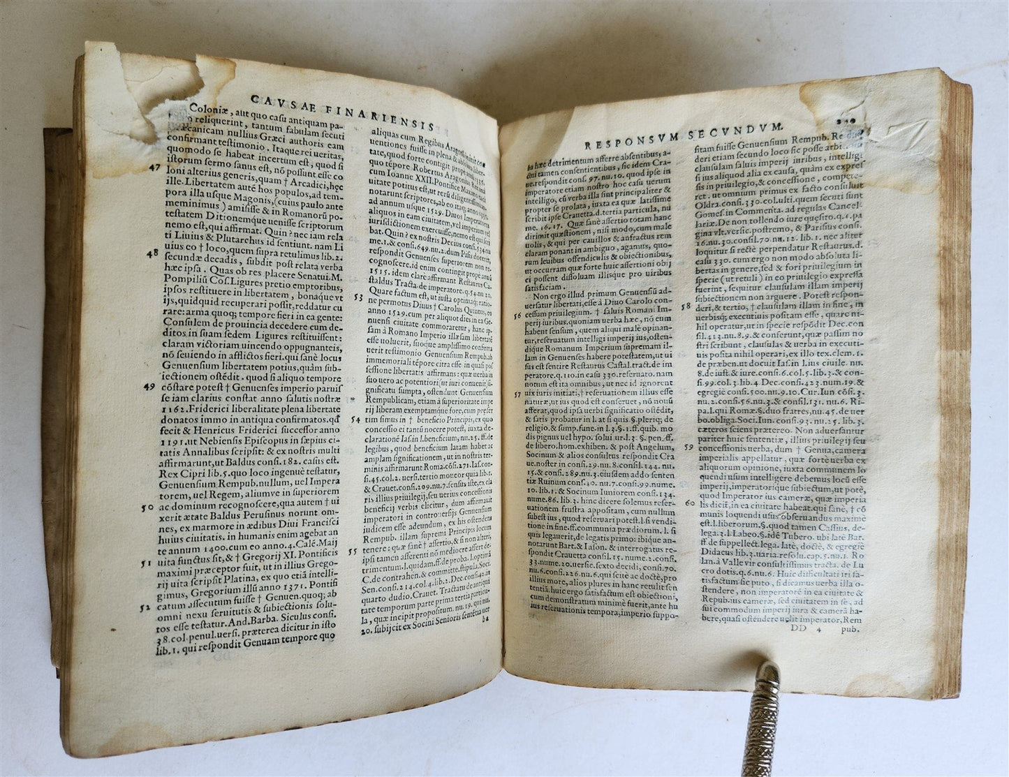 1567 LAW BOOK RESPONSA CAUSAE FINARIENSIS by JACOBI MENOCHII antique VELLUM