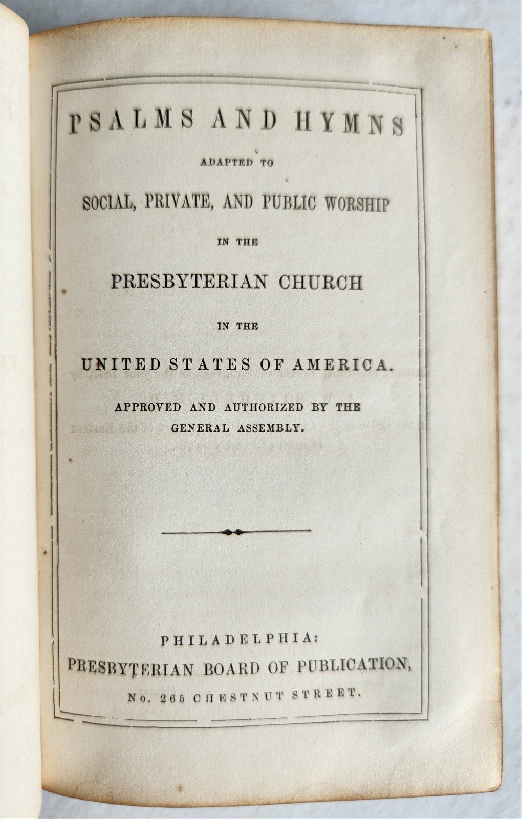 1863 PSALMS & HYMNS in ENGLISH antique PHILADELPHIA AMERICANA CIVIL WAR ERA