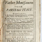 1712 TRAVELS of FATHER MONTFAUCON from PARIS to ITALY antique in ENGLISH