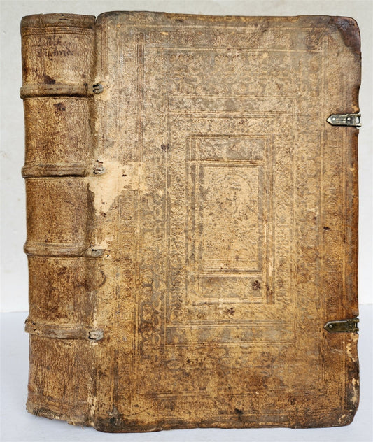 1576 MARTIN LUTHER COLLOQUIA 16th CENTURY PIGSKIN BOUND FOLIO antique
