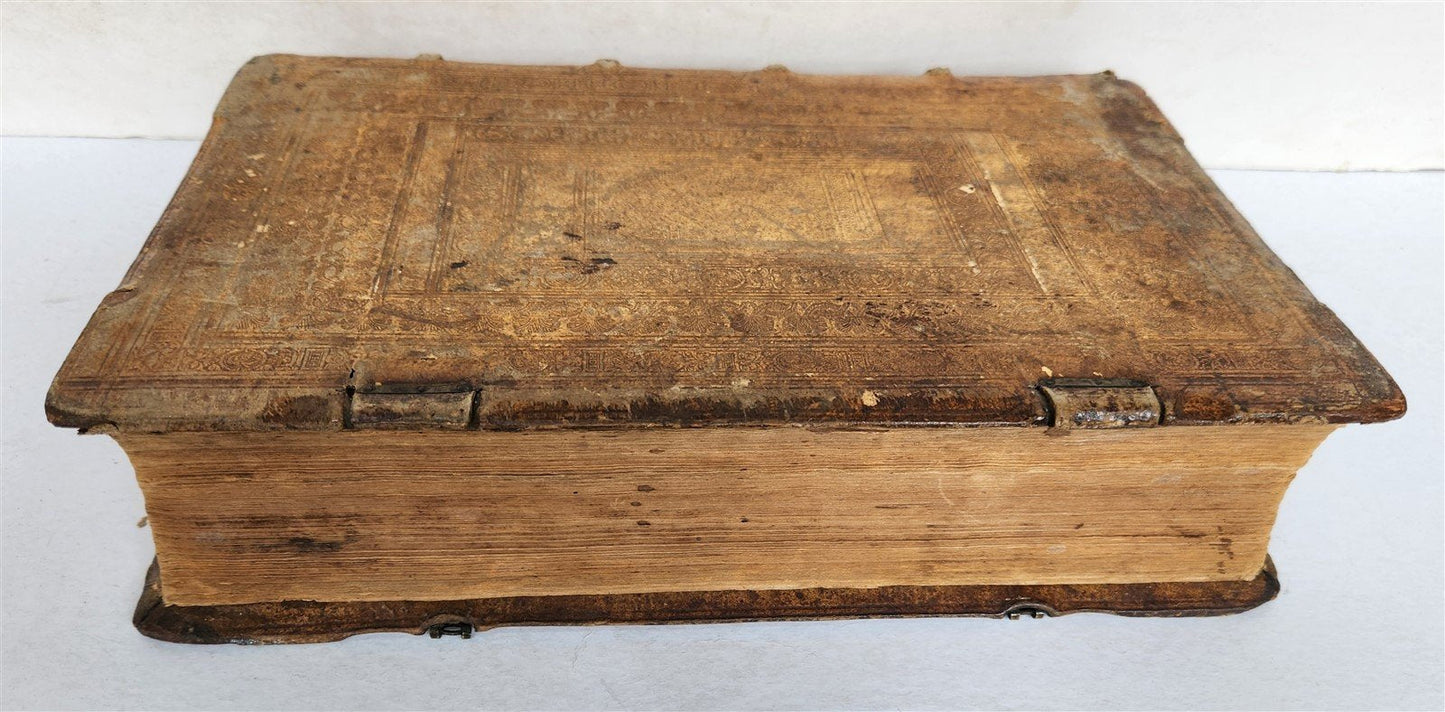 1576 MARTIN LUTHER COLLOQUIA 16th CENTURY PIGSKIN BOUND FOLIO antique