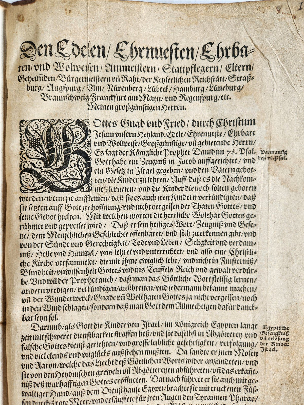 1576 MARTIN LUTHER COLLOQUIA 16th CENTURY PIGSKIN BOUND FOLIO antique