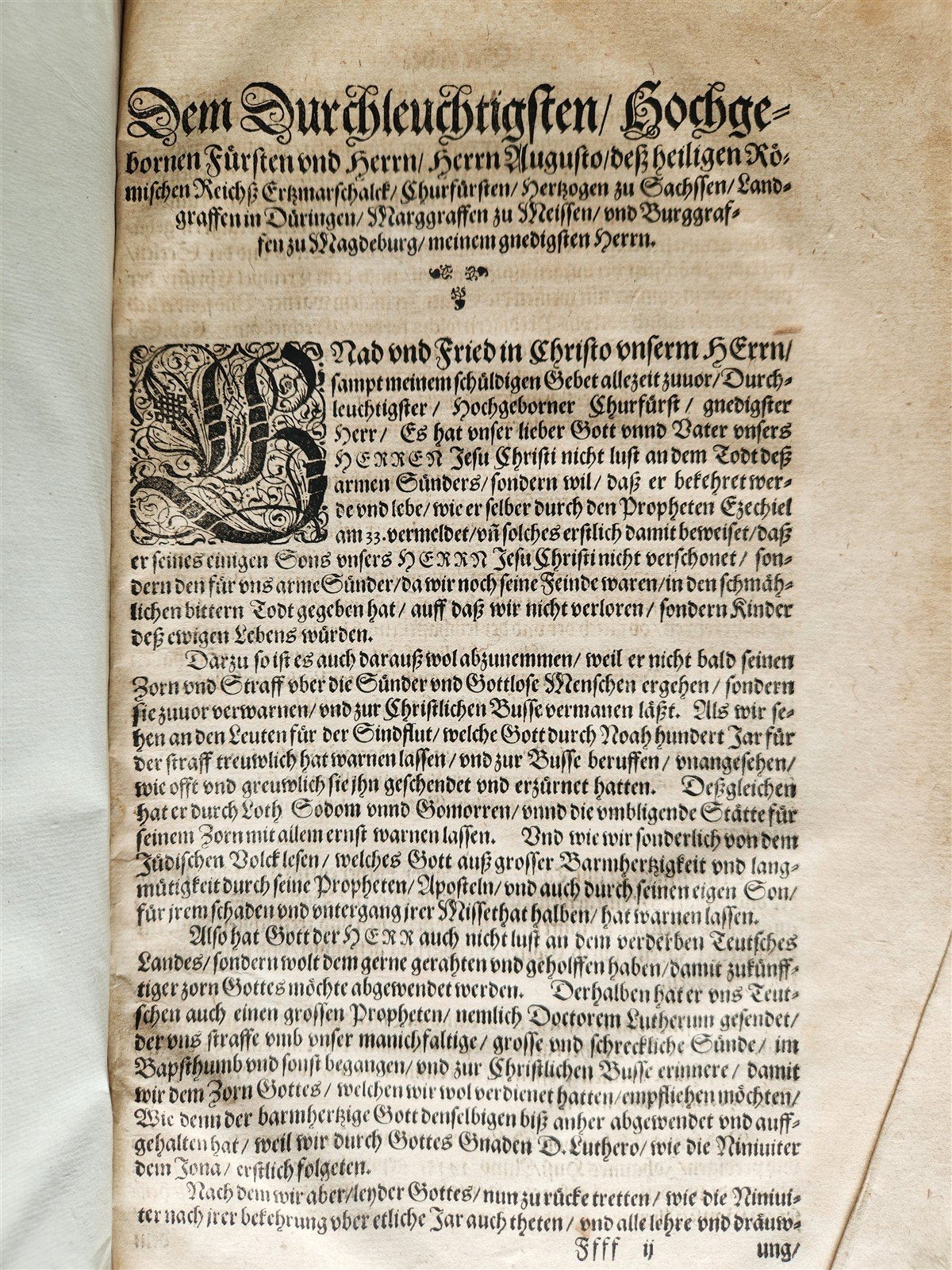 1576 MARTIN LUTHER COLLOQUIA 16th CENTURY PIGSKIN BOUND FOLIO antique