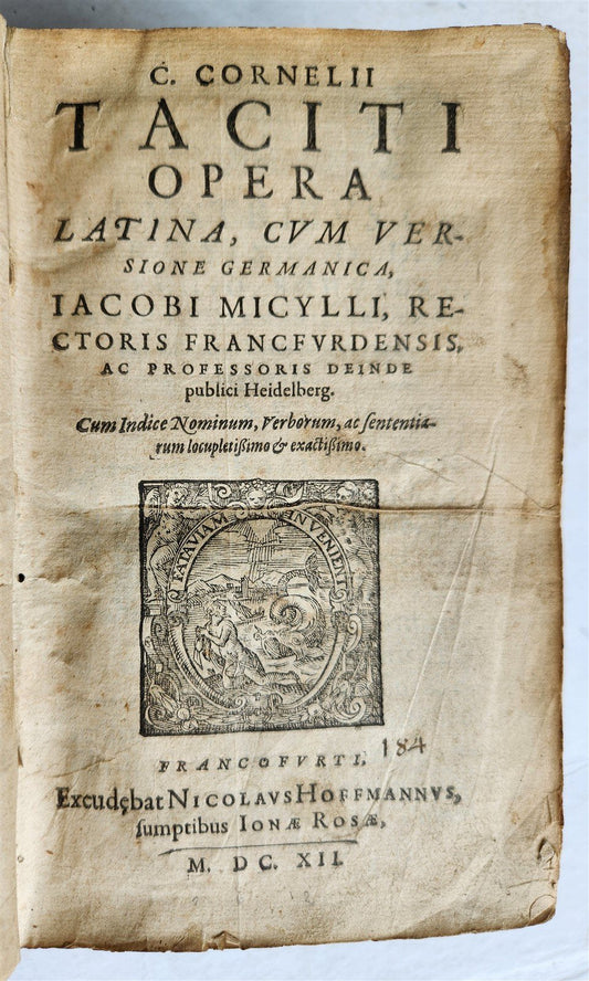 1612 TACITUS Opera Latina cum versione Germanica antique 17th CENTURY