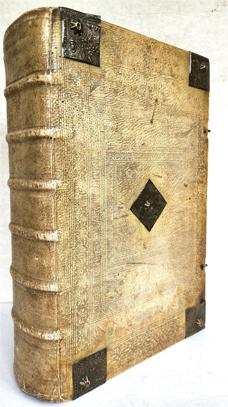 1755 BIBLE in GERMAN ULRICH antique PIGSKIN BINDING METAL FITTINGS MASSIVE FOLIO