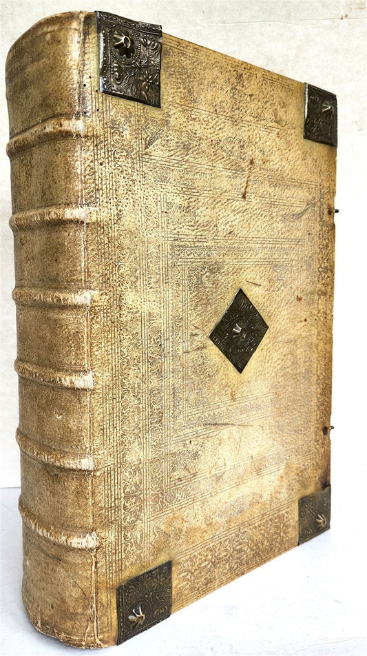 1755 BIBLE in GERMAN ULRICH antique PIGSKIN BINDING METAL FITTINGS MASSIVE FOLIO