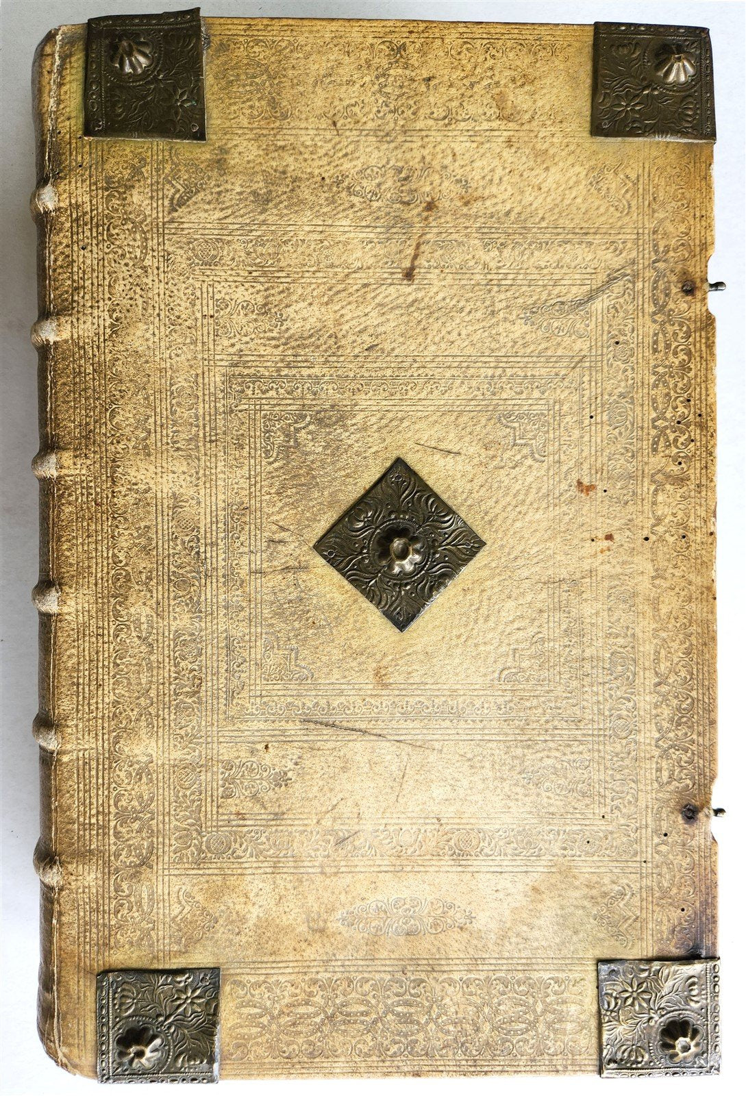 1755 BIBLE in GERMAN ULRICH antique PIGSKIN BINDING METAL FITTINGS MASSIVE FOLIO