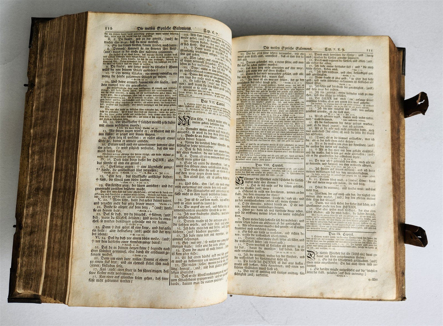 1755 BIBLE in GERMAN ULRICH antique PIGSKIN BINDING METAL FITTINGS MASSIVE FOLIO