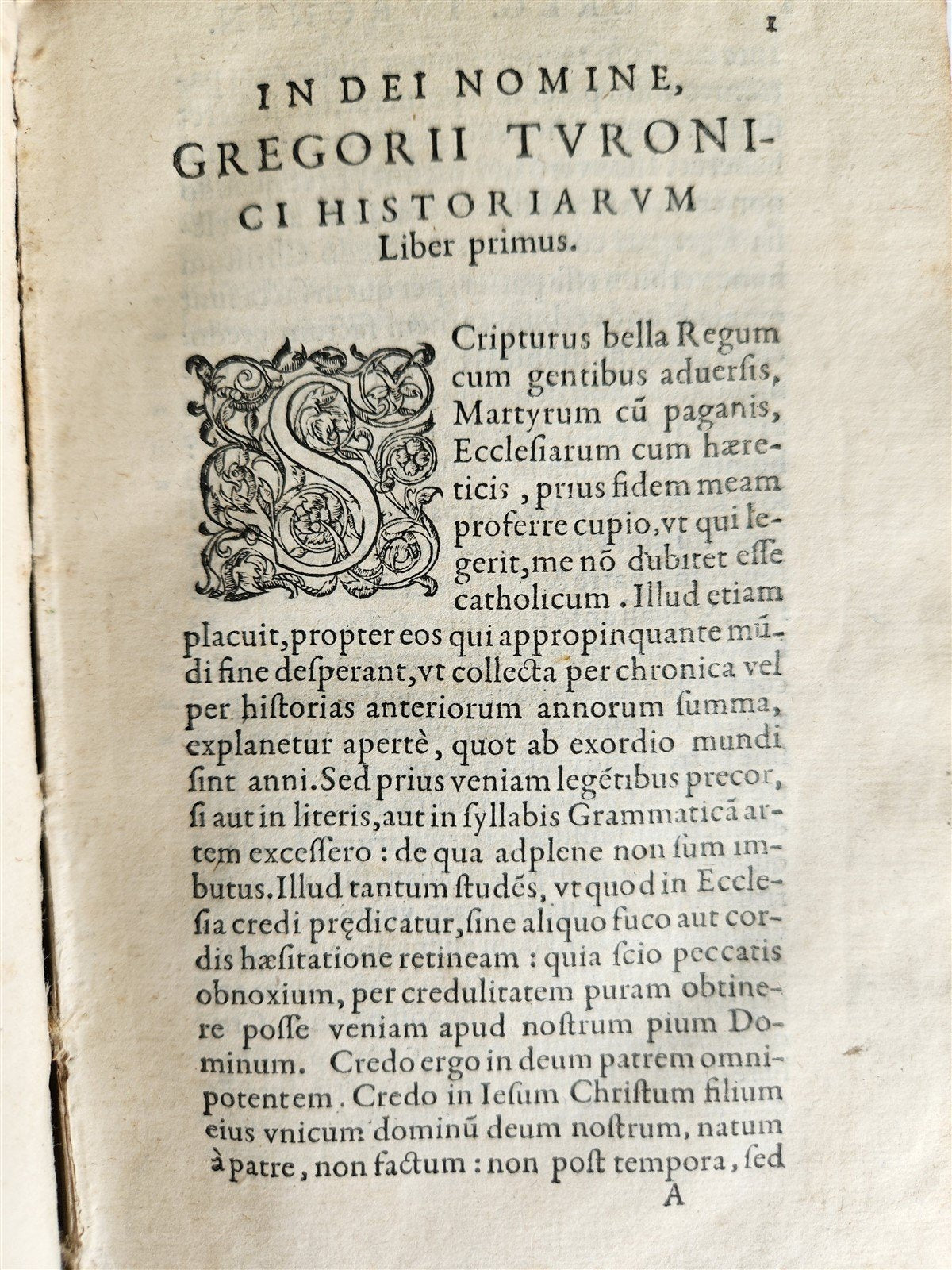1561 HISTORY of FRANCE by Gregory of Tours antique 16th CENTURY