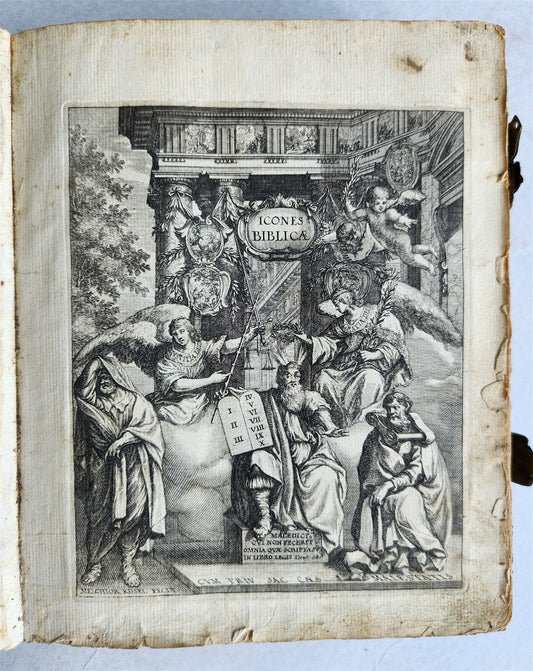 1679 ILLUSTRATED BIBLE antique Icones biblicae Veteris et Novi Testamenti RARE