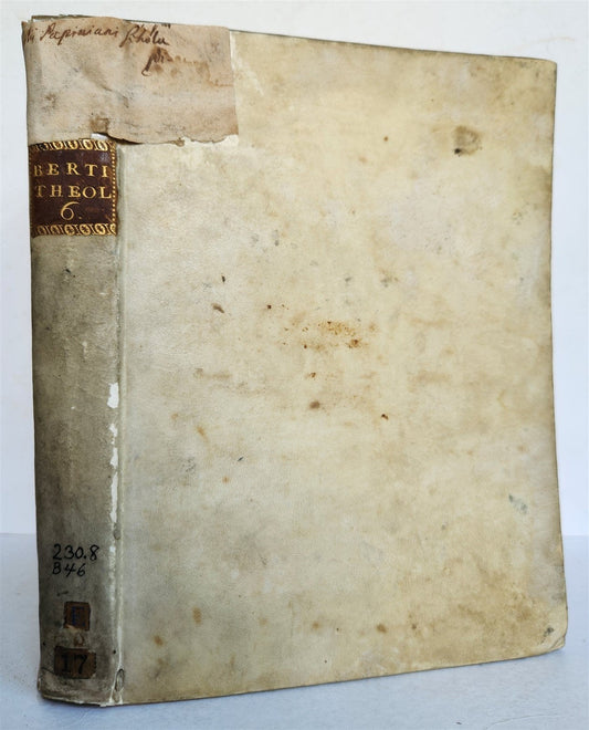 1792 THEOLOGY by JO. LAURENTII BERTI FLORENTINI antique VELLUM BINDING