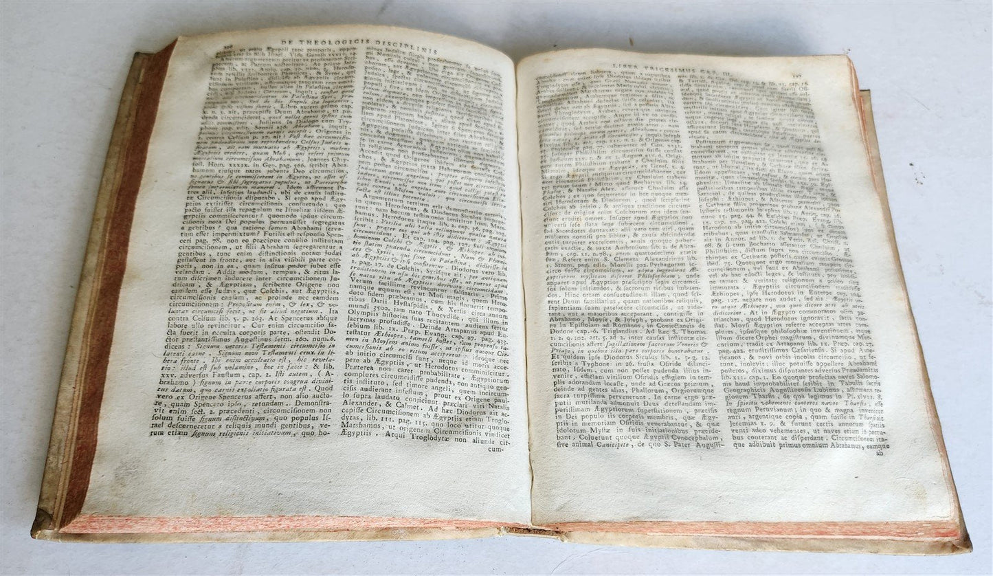 1792 THEOLOGY by JO. LAURENTII BERTI FLORENTINI antique VELLUM BINDING