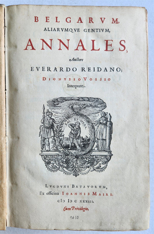 1633 EUROPE HISTORY antique FOLIO Britannicarum Gallicarum Belgicarum Germanica
