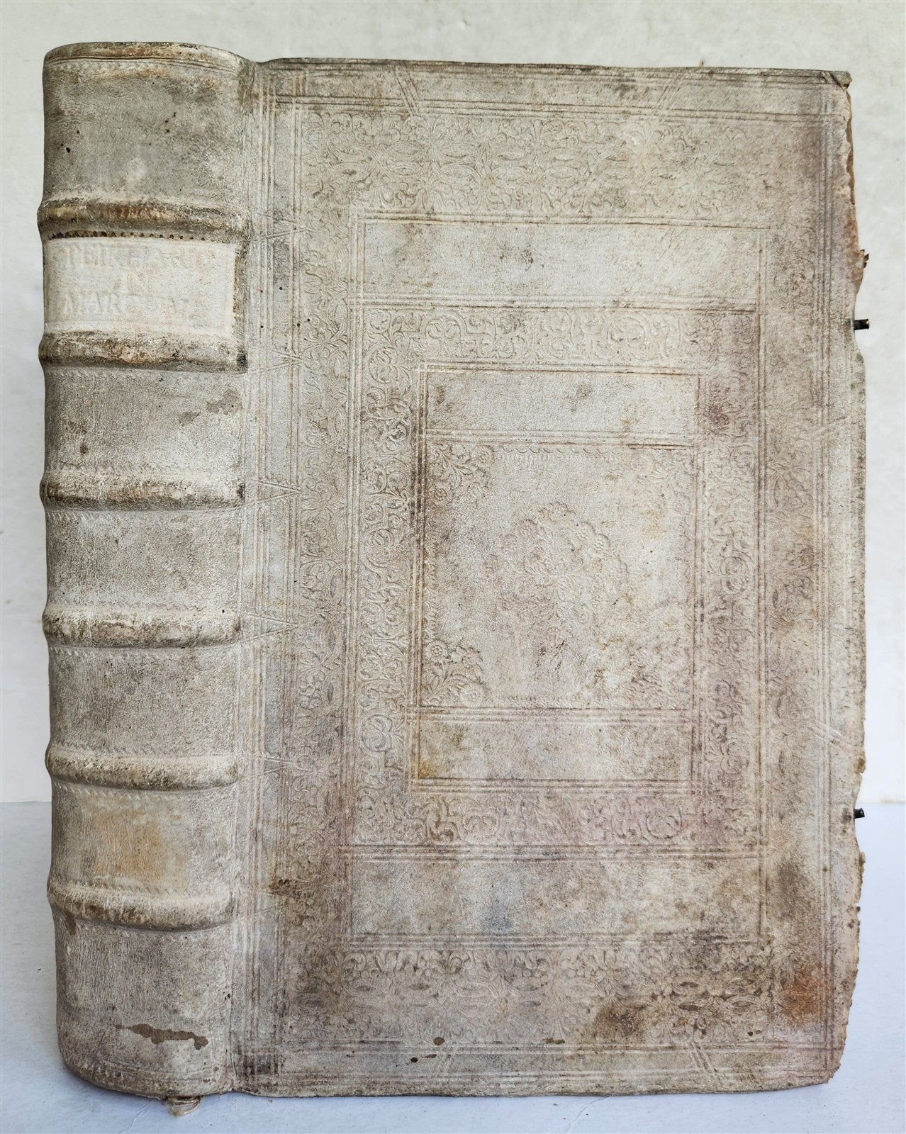 1753 THEOLOGY by Jesuit Francisco Peikhart antique PIGSKIN BOUND FOLIO