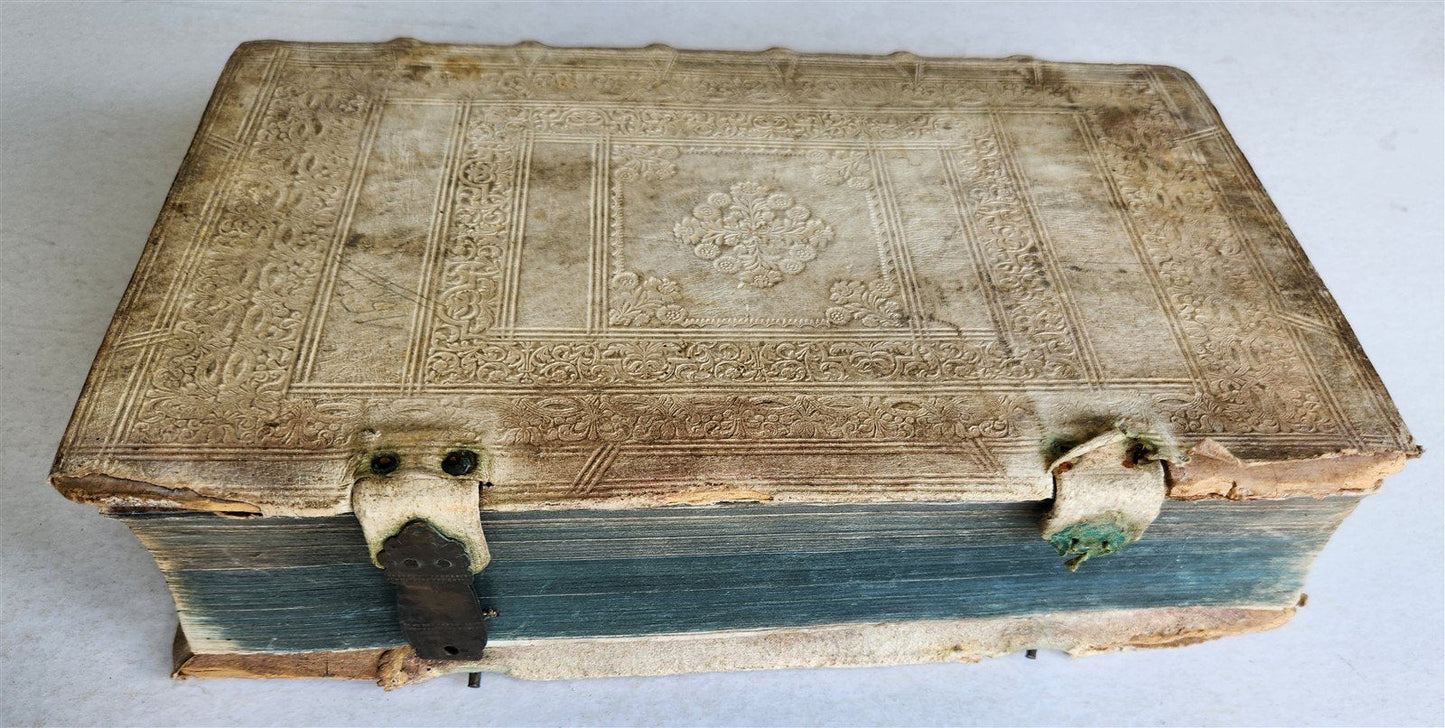 1753 THEOLOGY by Jesuit Francisco Peikhart antique PIGSKIN BOUND FOLIO