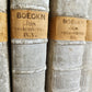 1735-39 CANON LAW 3 VOLUMES antique PIGSKIN BOUND FOLIOS w/ CLASPS