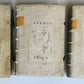 1735-39 CANON LAW 3 VOLUMES antique PIGSKIN BOUND FOLIOS w/ CLASPS