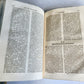 1735-39 CANON LAW 3 VOLUMES antique PIGSKIN BOUND FOLIOS w/ CLASPS