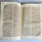 1735-39 CANON LAW 3 VOLUMES antique PIGSKIN BOUND FOLIOS w/ CLASPS