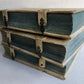 1735-39 CANON LAW 3 VOLUMES antique PIGSKIN BOUND FOLIOS w/ CLASPS