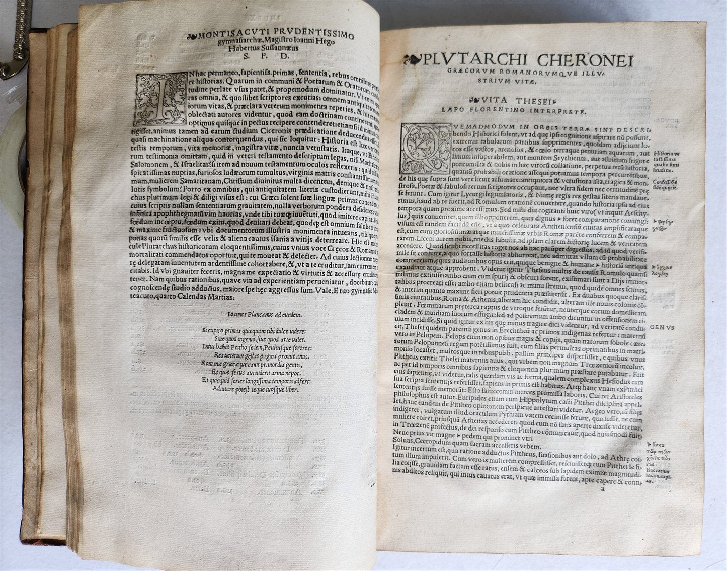 1532 PLUTARCH Vitae graecorum romanorum quae illustrium antique ARMORIAL FOLIO